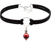 Faroby Collar de vial de sangre de vampiro, gargantilla de cuerda envuelta en gota para mujer, disfraz de vacaciones de Halloween