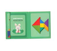 Faroby Juegos de Aprendizaje Libro de Rompecabezas Tangram magnético de Madera con 96 Bloques de desafíos Tangram para niños y Adultos