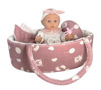 Faroby Muñeca Realista de 12 Pulgadas con Cesta, Almohada, edredón y Chupete, muñeca recién Nacida Realista de Vinilo Suave de Cuerpo Completo