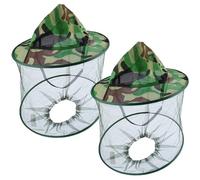 Faroby Sombrero de Apicultor, 2 uds., Sombrero de mosquitera de ala Ancha, Gorra de Camuflaje para el Sol con mosquitera para Pesca al Aire Libre, Apicultura