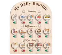Faroby Tabla de Rutina Diaria para niños Horario Visual de Madera para niños pequeños con Caja de Almacenamiento