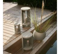 Farol AYTM Ora, gris-marrón, altura 58,4 cm, cristal, aluminio