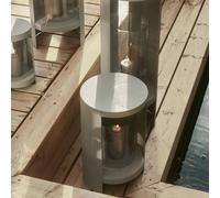 Farol AYTM Ora, marrón grisáceo, altura 28,2 cm, vidrio, aluminio