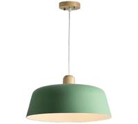 Farol Colgante de Madera con Casquillo E26 - Lámpara de Techo Art Déco Industrial | Pantalla Colgante Sencilla de Estilo nórdico | Lámpara de 1 luz para Isla de Cocina, Bar, Restaurante y Sala de