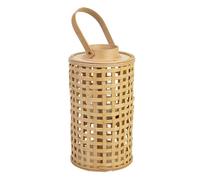 Farol de bambú con recipiente de cristal para la vela