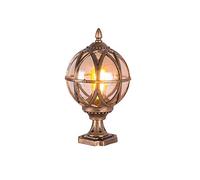 Farol de columna victoriano tradicional con forma de globo, de aluminio fundido a presión, de vidrio, para exteriores, resistente al agua, E27, creativo, para patio, porche, portón, paisajismo, ilumin