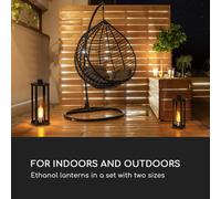 Farol de etanol Fiamme Cilindro 2 juegos de quemadores de acero inoxidable 0,3 litros 4h de tiempo de combustión Blumfeldt