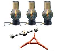 Farol de gas iluminado con características de diseño práctico para su uso en lugares remotos donde la electricidad no está disponible (juego de 3 lámparas de gas)