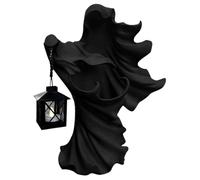 Farol de Halloween, estatua de fantasma con linterna - Estatua de Halloween de resina Hell Messenger con lámpara LED - Decoración navideña para la entrada del patio, balcón, sala de estar, p