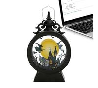 Farol de Halloween - Farol de calabaza LED vintage gótico decorativo | Farol de vela de Halloween con mango, pequeña linterna gótica con transparente, linterna de literas portátil para