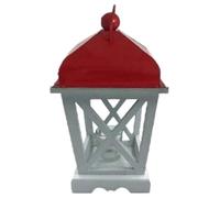 Farol de Madera Blanca y roja 14 x 32