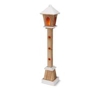 Farol de madera con 23 LED en blanco cálido, 75 cm, lámpara decorativa navideña alimentada por batería, decoración para el Adviento y el invierno