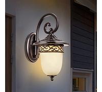 Farol de Pared para Exteriores, luz de Montaje en Pared Exterior, 28 cm/35 cm de Altura, Aplique de Pared Exterior con Carcasa de Vidrio y Aluminio, Resistente a la Intemperie.