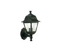 Farol de pared Poste estructura de aluminio fundido. Rafia negra. Dimensiones: cm 15 x 20 x H33.