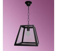 Farol decoración Negro Lagar cristal transparente