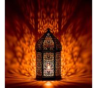 Farol Decorativo Oriental De Tealight Naranja Para Vela Marrakesch