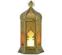 Farol Decorativo Oriental De Tealight Naranja Para Vela Marrakesch