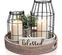Farol Decorativo rústico de Granja - Faroles Decorativos Elegantes para tu Sala de Estar, Chimenea o Mesa de Comedor de Cocina - Belleza Moderna de Lujo para Todo tu hogar