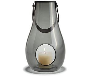 Farol Holmegaard H29 cm Diseño con luz en vidrio soplado, gris