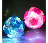 Farol infantil St Martin, juego de manualidades, 2 farolillos St Martin, barra de farolillos LED para niños, farolillos con varilla, multicolor, juego de manualidades para mudanza de martín, Navidad