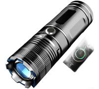 Farol LED P70 con lente de zoom para camping y senderismo, 3000 lm, carga rápida USB-C, carcasa de aluminio, indicador de batería en tiempo real, resistente al agua IPX4(B)