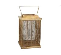 FAROL MADERA/METAL DORADO