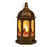 Farol navideño, retro Castle 13 cm Table Lamp | .co.uk with Candle Holders with Handle, Warm Light for Home Decor, Christmas Lantern | Indoor Outdoor Bedroom Garden Living Room