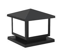 Farol Pie Sobremuro Exterior Lámpara de columna de exterior IP65 resistente al agua Vintage Patio Pasillo Césped Columna Lámpara Villa Cap Luz Aluminio Acrílico Poste Cerca Jardín Calle Farol(30CM)