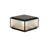 Farol Pie Sobremuro Exterior Luces Cuadradas de Exterior for Postes Impermeable Césped Valla Pilar Lámparas Cristal rayado Columna Cap Lámpara for Patio Frente / Puerta Trasera Farola(Size:40CM)