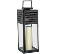 FAROL PORTAVELAS 54CM METAL NEGRO/MADERA_20X21X54CM