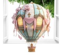 Farol Solar De Globos Aerostáticos Con Efecto Llama - Lámpara Solar Con Forma De Globo Aerostático,Decoración Acrílica 2D Para Ventana Patio Reuniones Terraza Camping Granja Porche Senda