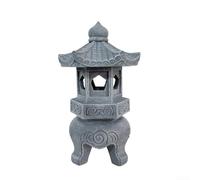 Farol solar de pagoda, decoración asiática para jardín zen al aire libre con iluminación solar, luz LED impermeable para jardín, camino, patio, iluminación (luces de chimenea)