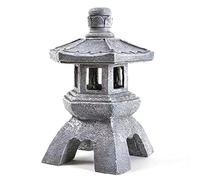 Farol solar LED de piedra para pagoda, torre de piedra de resina duradera, lámpara decorativa antigua para terraza jardín