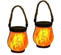 Farol solar para exteriores, linterna solar Kaliqo, luz impermeable, cuerda de cáñamo, linternas solares colgantes