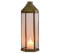 Farol vintage Arada hecho a mano de metal y cristal en oro, 39 cm