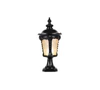 Farola de cristal estilo retro Victoria vintage impermeable IP55 para exteriores, con casquillo E27, de aluminio, para patio, lámpara decorativa de pilar para jardín, fachada y exterior de la casa.