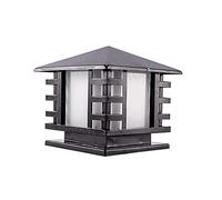 Farola de patio cuadrada vintage E27, estilo tradicional de exterior, de aluminio fundido a presión negro, para mesa de césped, decoración de terraza, patio, muelle, camino y pastizales, 20 cm (30 cm