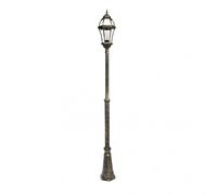 Farola exterior aluminio becrux 1xe27 neg/oro ip44 234x25x25 cm regula