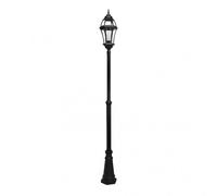 Farola exterior aluminio becrux 1xe27 negro ip44 234x25x25 cm regulabl