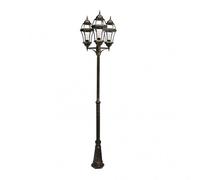 Farola exterior aluminio becrux 3xe27 neg/oro 234x60x60 cm regulabl