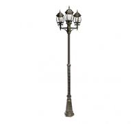 Farola exterior aluminio caelum 3xe27 neg/oro ip45 228x55x55 cm
