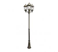 Farola exterior aluminio regulus 3xe27 neg/oro 230x60x60 cm regulab