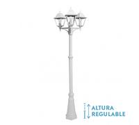 Farola exterior aluminio spica 3xe27 blanco ip44 220x62x62 cm regulab