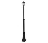Farola exterior de aluminio, regulable en altura, IP44, 1xE27, 220x20x20 cm, ideal para iluminar jardines y espacios exteriores.