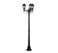 Lámpara de exterior Lindby Lamina, 172 cm, 3 luces, negro-óxido, E27
