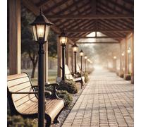 Farola Exterior Superficie Pie 185cm Black Traditional