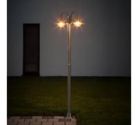 Farola Lindby Damion, 200 cm, 2 luces, E27, IP44 True