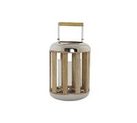 FAROLA METAL MADERA 22X22X32 PLATEADO