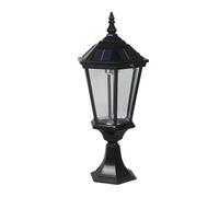 Farola nórdica de encendido/apagado con energía solar, farol de exterior, luz de paisaje para patio de villa de aluminio fundido impermeable IP65, linterna de jardín para césped iluminación