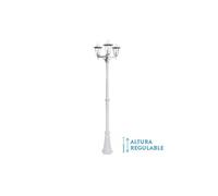 Farola exterior aluminio auriga 3xe27 blanco ip44 220x62x62 cm regula